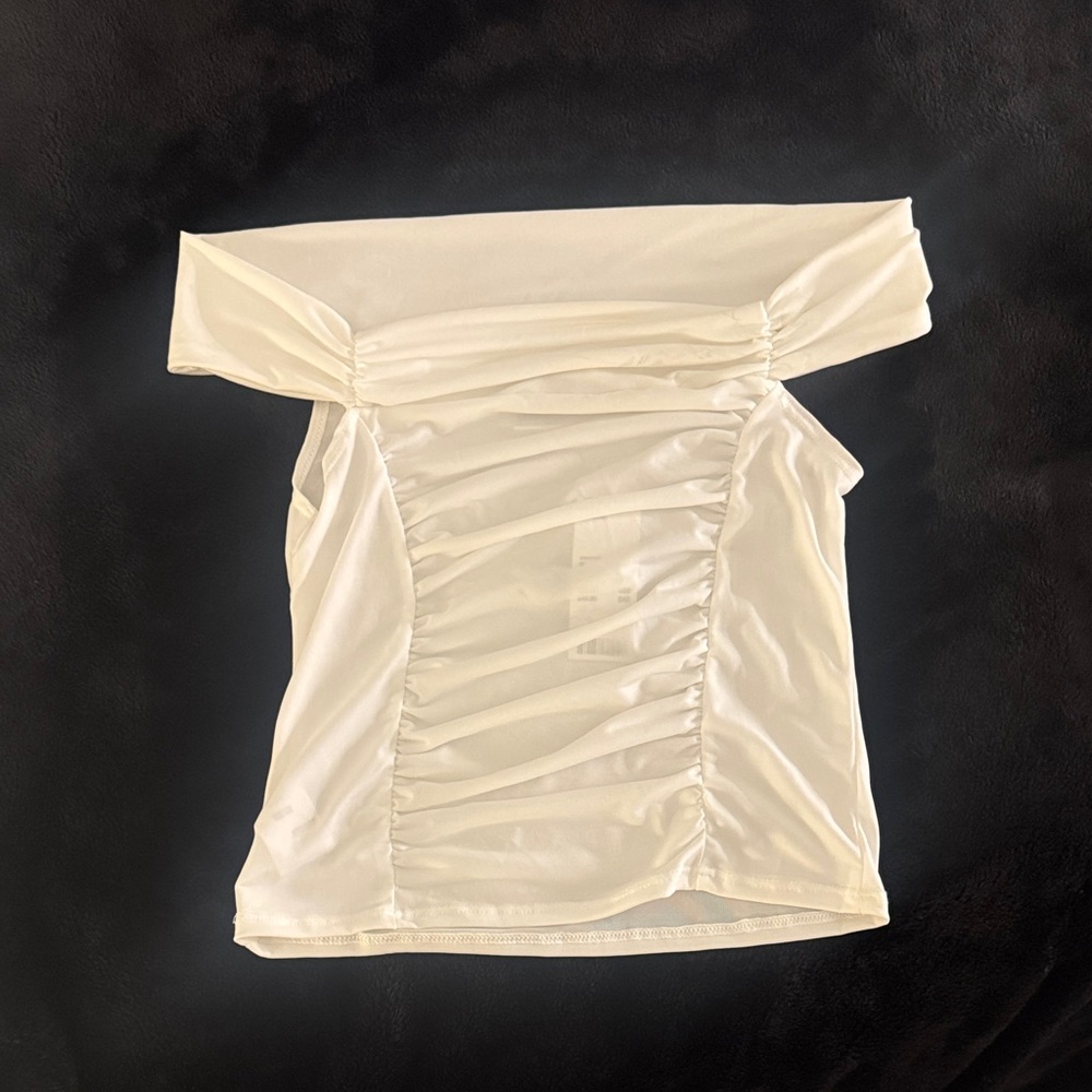 Urban Outfitters Ivory Ruched Blouse